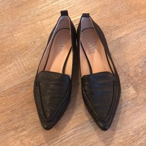 Black Leather Flats, Barely Worn!
